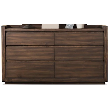 6 Drawer Dresser in Brushed Acacia